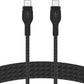 Belkin BOOST↑CHARGE flettet USB-C til USB-C-kabel 2 m – 60 W, hvit og USB-IF-sertifisert
