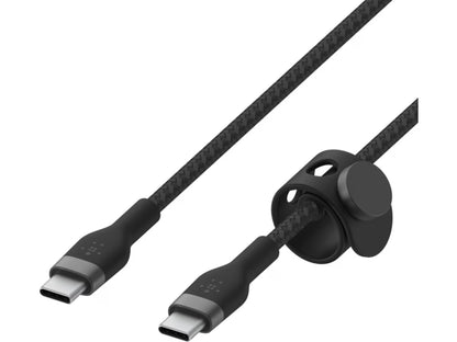Belkin BOOST↑CHARGE flettet USB-C til USB-C-kabel 2 m – 60 W, hvit og USB-IF-sertifisert