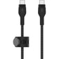 Belkin BOOST↑CHARGE flettet USB-C til USB-C-kabel 2 m – 60 W, hvit og USB-IF-sertifisert