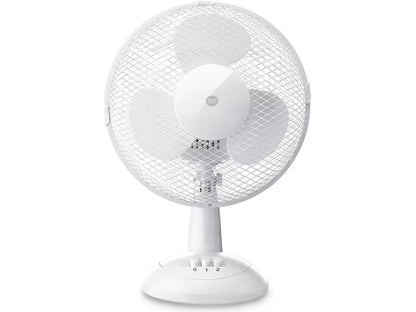 ON Table Fan 10 bordvifte – kompakt 27 cm bordvifte med 2 hastigheter, oscillasjon, hvit eller svart