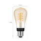 Philips Hue White Ambiance Filament ST64 E27 smart LED-pære – Edison, 550 lm, Bluetooth og Zigbee
