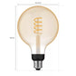 Philips Hue White Ambiance Filament G125 E27 smart LED-pære – Giant Globe, 550 lm, Bluetooth og Zigbee
