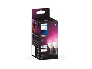Philips Hue Luster P45 E14 smartpære 2-pakning – White and Color Ambiance, Bluetooth og Zigbee