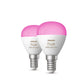 Philips Hue Luster P45 E14 smartpære 2-pakning – White and Color Ambiance, Bluetooth og Zigbee