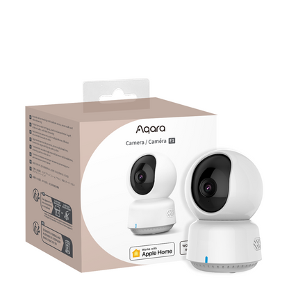 Aqara Camera E1 2K innendørskamera – Wi-Fi 6, Apple HomeKit Secure Video og 360° pan/tilt