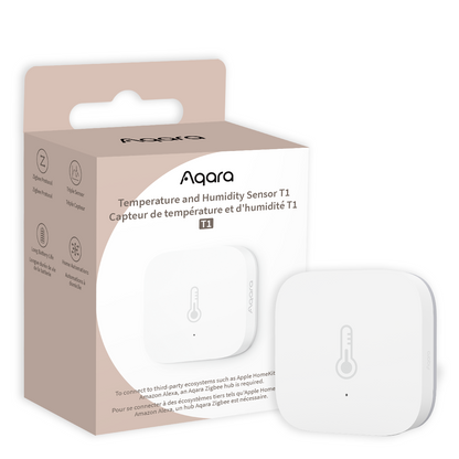 Aqara Temperature and Humidity Sensor T1 inneklimasensor – Zigbee 3.0, temperatur, fuktighet og lufttrykk