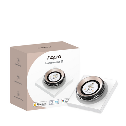 Aqara Touchscreen Dial V1 EU smart veggbryter – 1,32" touchskjerm, roterende dial, Matter, HomeKit, Wi-Fi og Zigbee