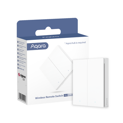 Aqara Wireless Remote Switch H1 Double Rocker trådløs bryter – Zigbee 3.0, 2 knapper og CR2450-batteri