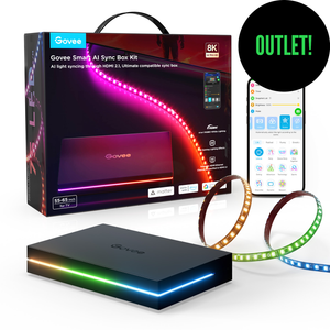 OUTLET - Govee AI Sync Box 2 55–65" TV-bakbelysning – HDMI 2.1, RGBWIC, Wi-Fi, Bluetooth og AI-lyssynkronisering