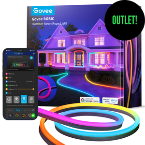 OUTLET - Govee RGBIC Outdoor Neon Rope Light 10 m smart utendørs neonlys – IP67, Wi-Fi, Bluetooth og musikkmodus