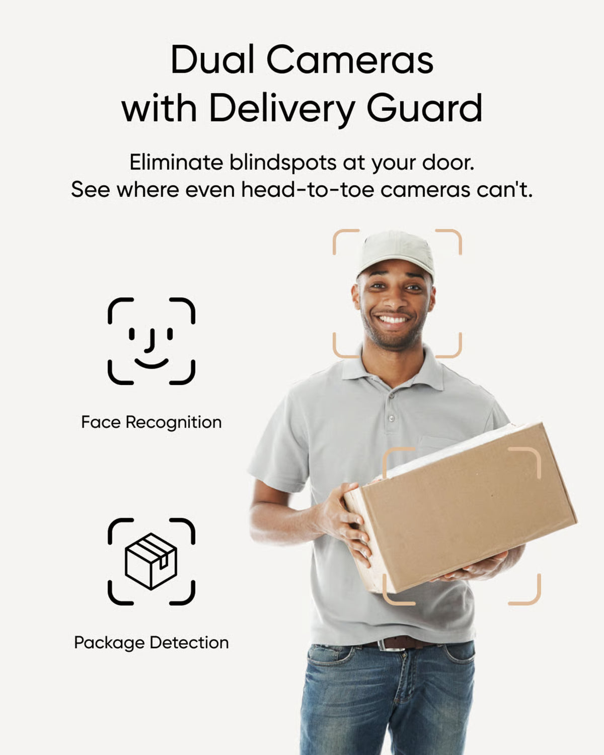 Smart ringeklokke med kamera, doble linser, 2K-video, pakkekamera, fargenattsyn og lokal lagring. Eufy Video Doorbell E340 gir god oversikt ved inngangsdøren.