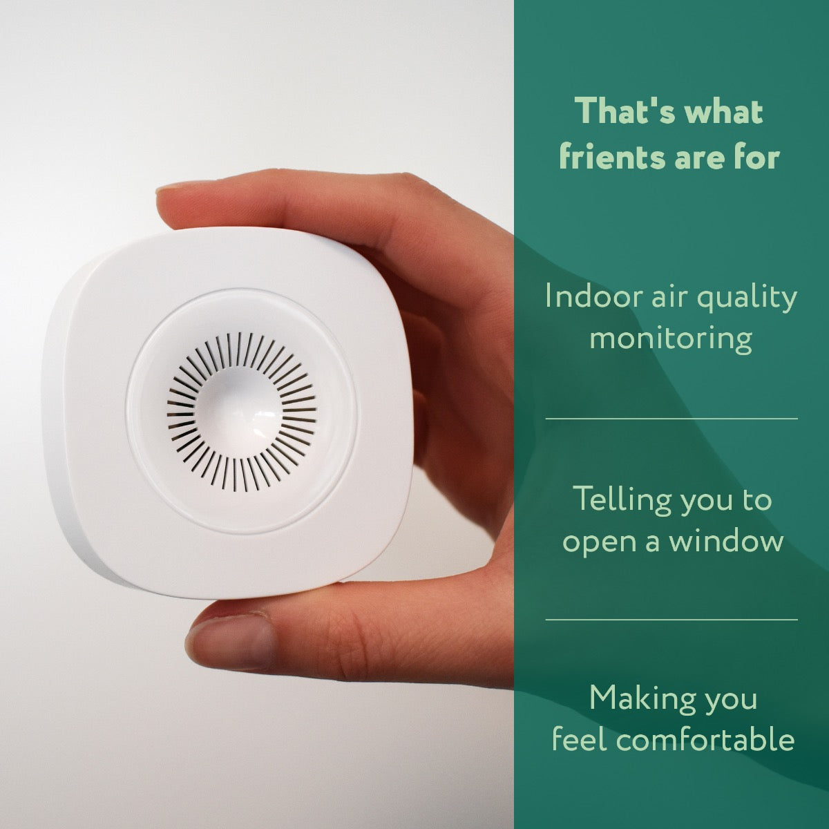 Måling av luftkvalitet innendørs med Frient Air Quality Sensor. Zigbee-sensoren overvåker VOC, temperatur og luftfuktighet, og kan brukes til varsler og smarthusautomasjoner.