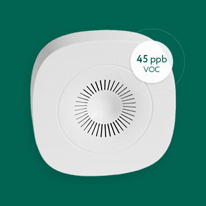 Måling av luftkvalitet innendørs med Frient Air Quality Sensor. Zigbee-sensoren overvåker VOC, temperatur og luftfuktighet, og kan brukes til varsler og smarthusautomasjoner.