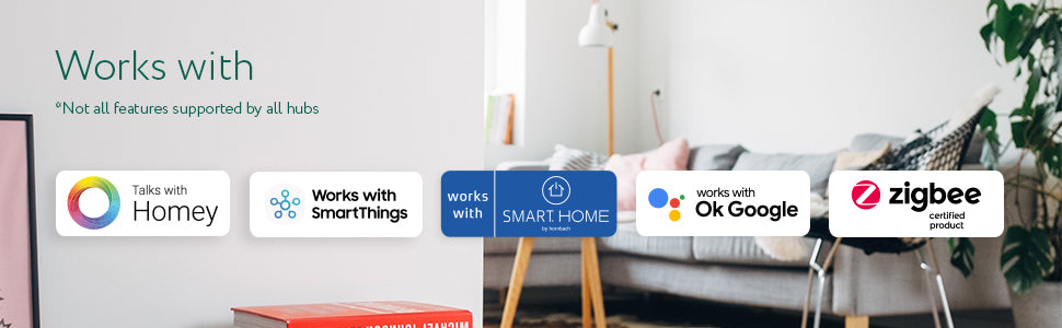 Smart bevegelsessensor med Zigbee som registrerer aktivitet og kan styre lys, varslinger og automatiseringer.