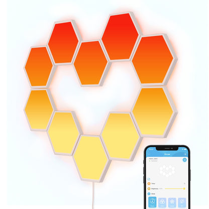 Govee Glide Hexa Light Panels 10-pack smart lyspaneler – RGBIC, Wi-Fi, Bluetooth og musikkmodus