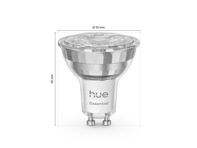 Smartspot GU10 med millioner av farger og dimbart hvitt lys. Styres enkelt med app, Bluetooth eller Hue Bridge.