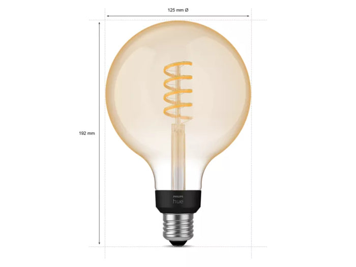 Dekorativ filament smartpære E27 med justerbart hvitt lys. Gir et klassisk uttrykk kombinert med smart styring.