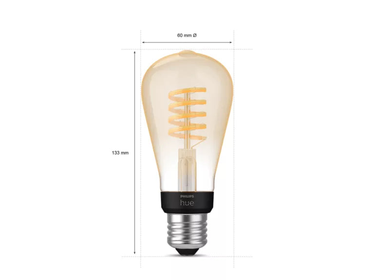 Filament smartpære med Edison-design og justerbart hvitt lys. Perfekt når du vil kombinere stil og smart belysning.