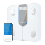 RENPHO Elis 1C smart personvekt med Bluetooth og 13 kroppsmål. Følg vekt, fettprosent, muskelmasse og BMI i RENPHO Health-appen. Hvit utførelse.