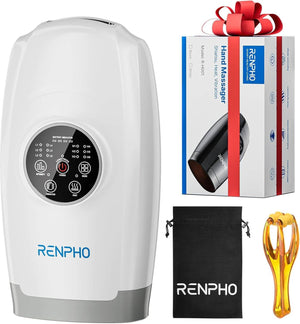 Opplev avslappende håndmassasje med RENPHO Hand Massager. Seks programmer, justerbar luftkompresjon og varmefunksjon. Oppladbart og enkelt i bruk.