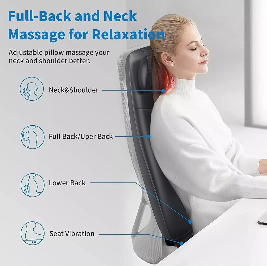 Opplev shiatsumassasje med RENPHO Neck & Back Massage Cushion S. Massasjepute med varme, justerbar ryggmassasje og vibrasjon i setet. Kjøp hos Homesync.