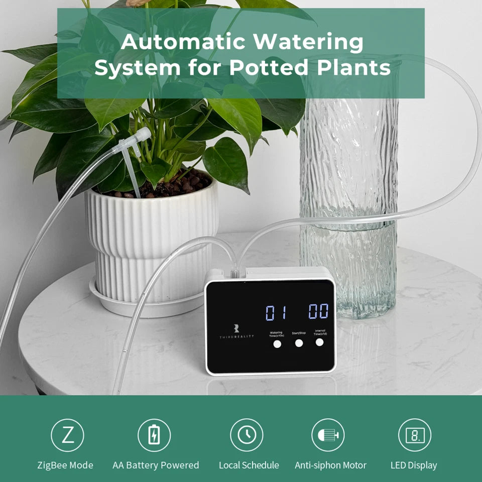 Vanningssystem for potteplanter fra ThirdReality gjør det enkelt å gi plantene riktig mengde vann automatisk. Perfekt for smarte hjem, ferie og enklere plantepleie.
