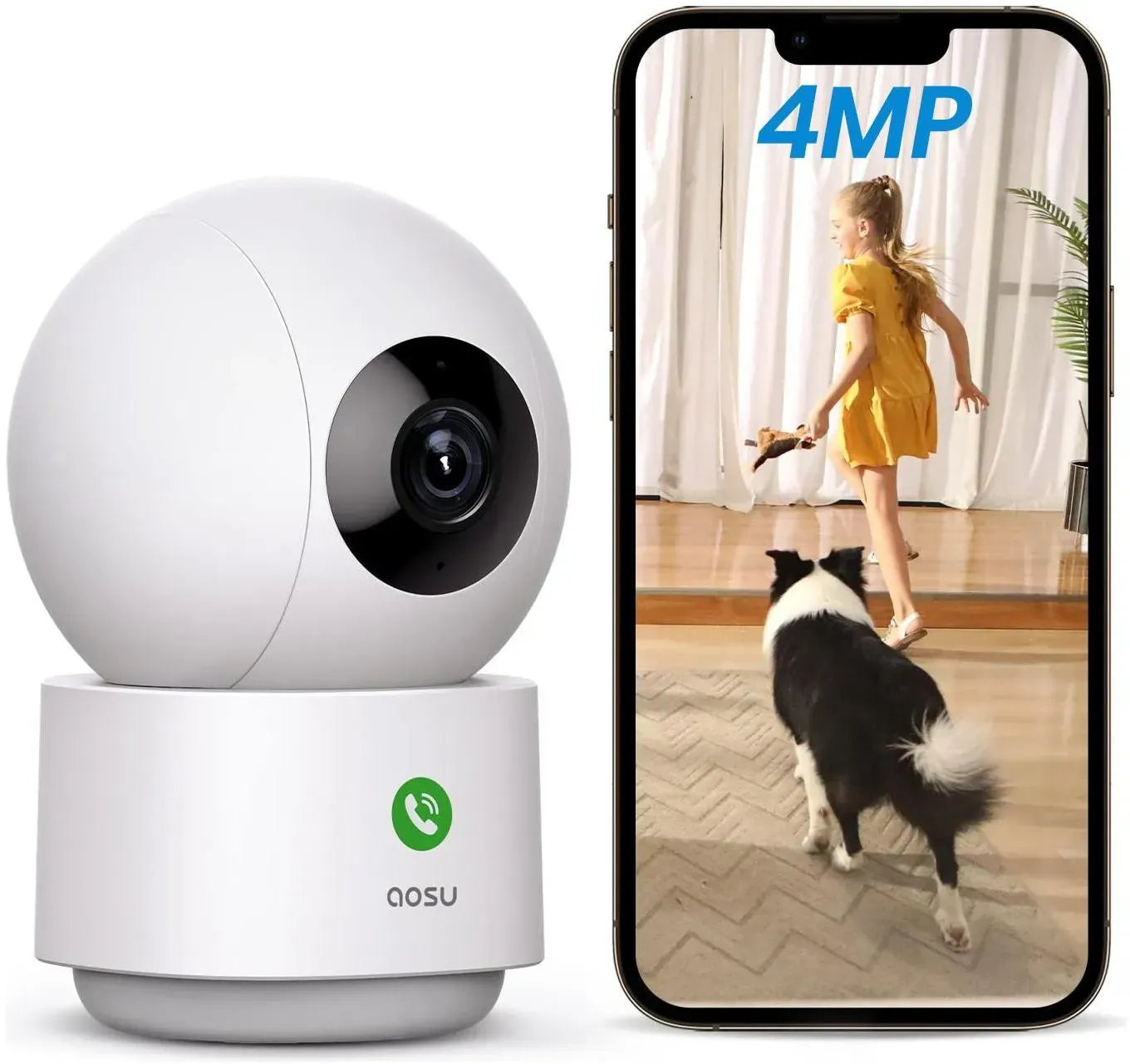 Innendørs overvåkingskamera med app AOSU