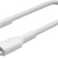 Belkin BOOST↑CHARGE flettet USB-C til USB-C-kabel 1 m – 60 W, hvit og USB-IF-sertifisert